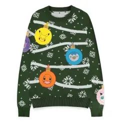 Pokémon Sweatshirt Christmas Jumper Xmas Balls (L)