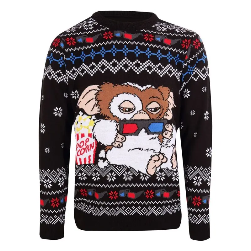 Gremlins Sweatshirt Christmas Jumper Gizmo Popcorn (XL) | 5056599742963