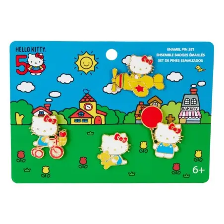 Hello Kitty by Loungefly Pin set 4 pin's émaillés 50th Anniversary 3 cm  | 0671803490468