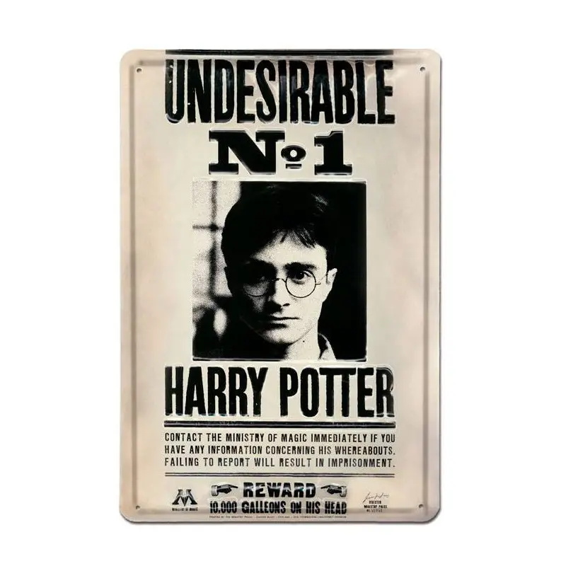 Harry Potter panneau métal 3D Undesirable No 1 20 x 30 cm | 4045846352735