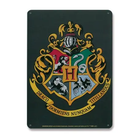 Harry Potter panneau métal Hogwarts Logo 15 x 21 cm | 4045846388253