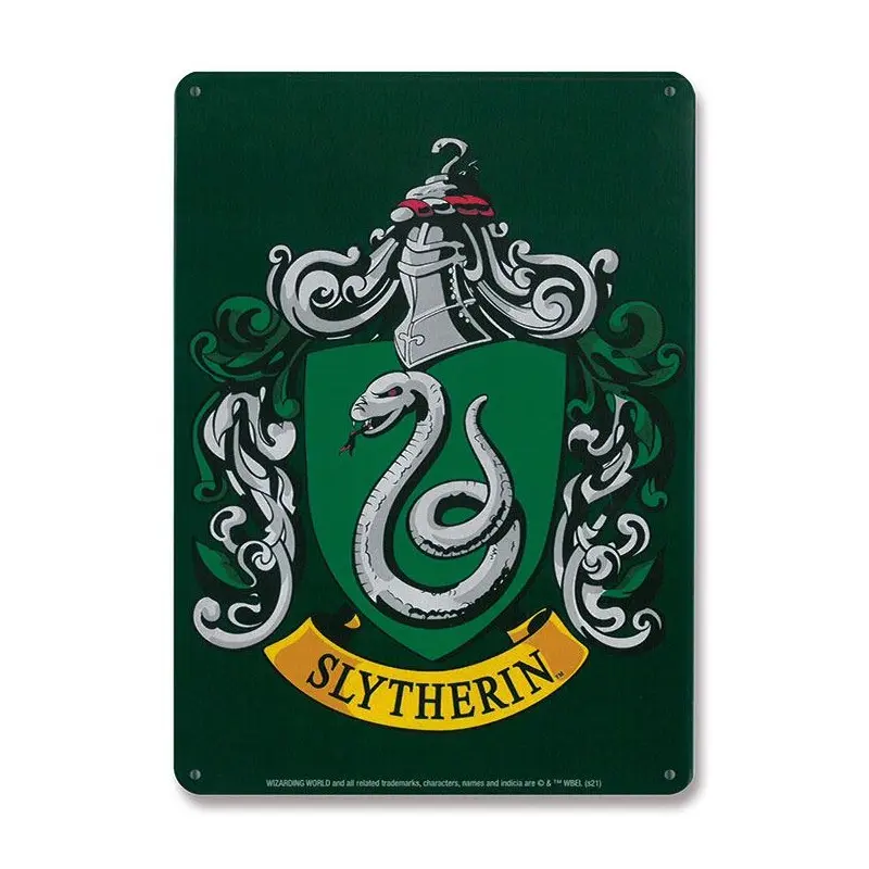 Harry Potter panneau métal Slytherin 15 x 21 cm | 4045846388260