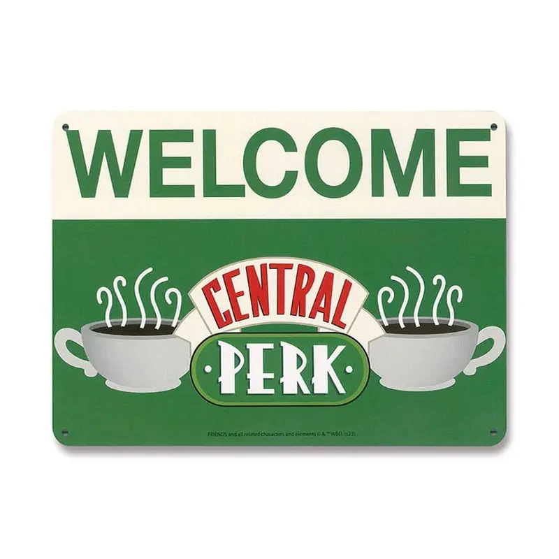 Friends panneau métal Central Perk Welcome 15 x 21 cm | 4045846407695