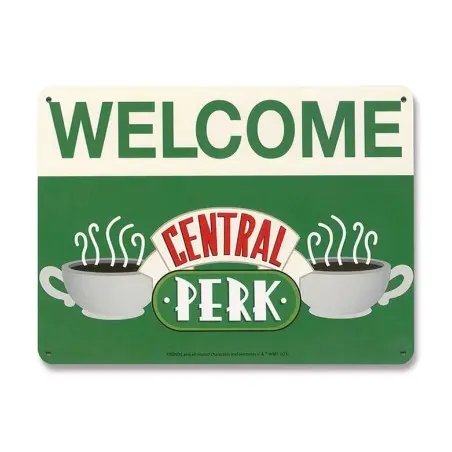 Friends panneau métal Central Perk Welcome 15 x 21 cm | 4045846407695