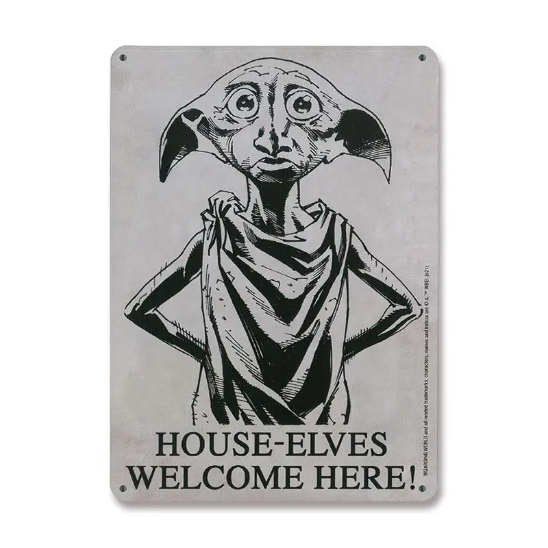 Harry Potter panneau métal House-Elves 15 x 21 cm | 4045846388642