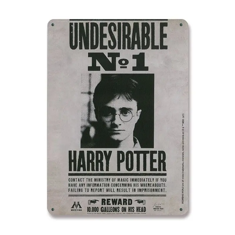 Harry Potter panneau métal Undesirable No. 1 15 x 21 cm | 4045846388222