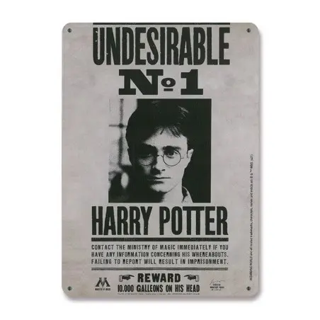 Harry Potter panneau métal Undesirable No. 1 15 x 21 cm | 4045846388222