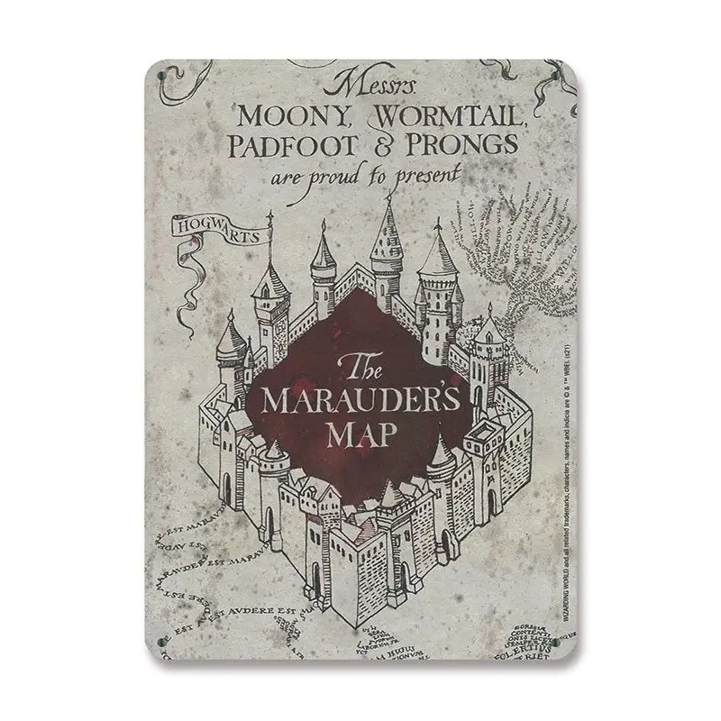 Harry Potter panneau métal Marauders Map 15 x 21 cm | 4045846388246