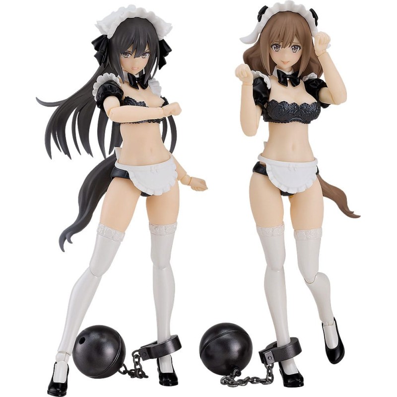 Guilty Princess figurine PLAMAX GP-07 Underwear Body Girl Ran & Jelly: Maid Ver. Set 16 cm | 4545784013519