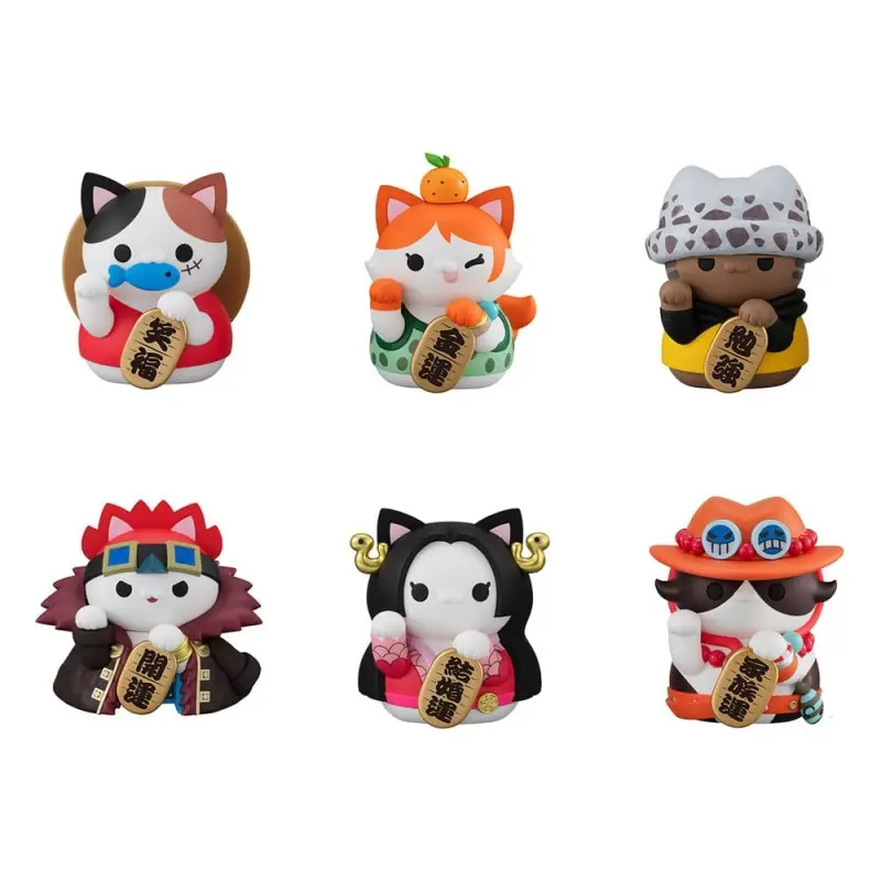 One Piece Mega Cat Project présentoir trading figures NyanPieceNyan! Beckoning cat Lucky Cat Pirates 7 cm (6) | 4535123842078