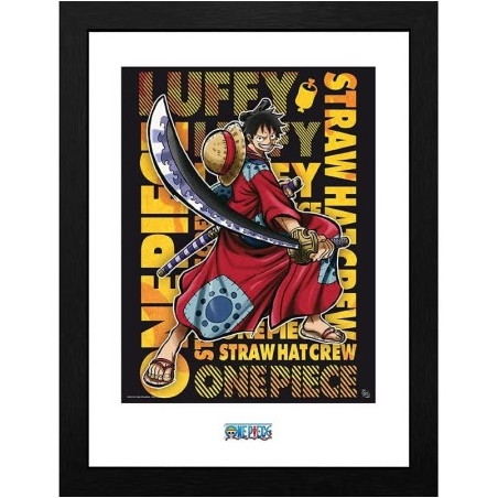 licence : One Piece produit : Poster encadré "Luffy à Wano Artwork" marque : GB Eye licence : One Piece produit : Poster encadré "Luffy à Wano Artwork" marque : GB Eye