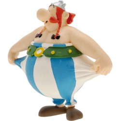 Astérix figurine Obelix tenant son pantalon 8 cm