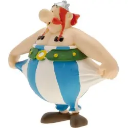 Astérix figurine Obelix tenant son pantalon 8 cm