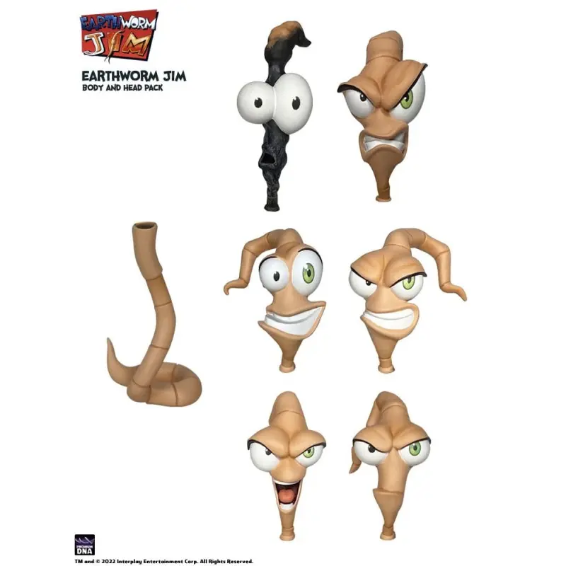 Earthworm Jim accessoires Wave 1: Worm Body & Jim Heads Accessory Pack | 0653485997237