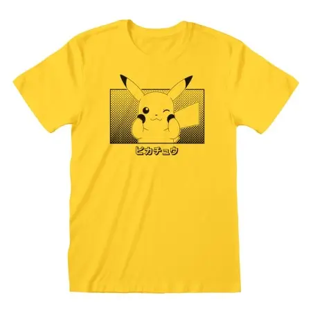 Pokemon T-Shirt Pikachu Katakana (M) | 5056688554996