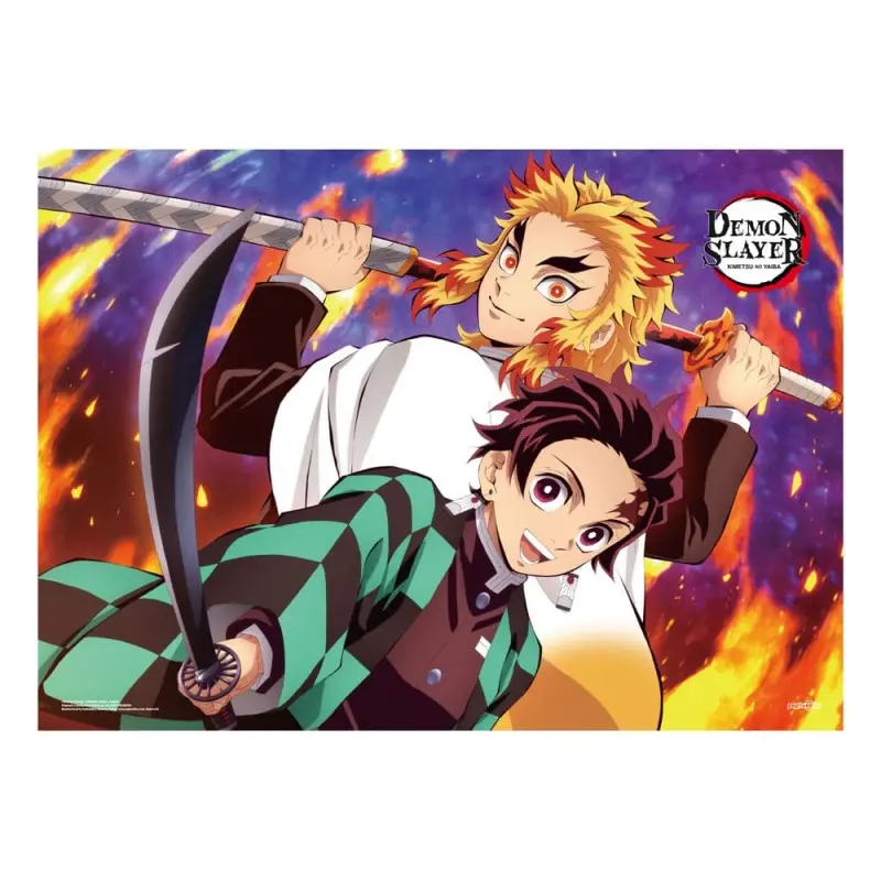 Demon Slayer: Kimetsu no Yaiba Fabric Poster Tanjiro And Kyojuro Rengoku 84 x 118 cm | 6430063312620