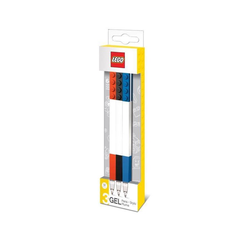 LEGO pack 3 stylos à bille à encre gel Bricks  | 4895028515133