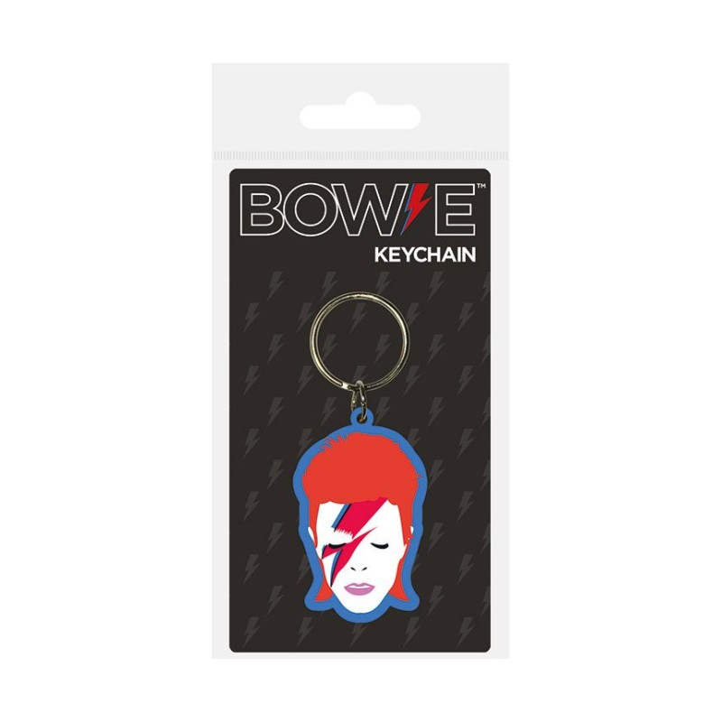 David Bowie porte-clés caoutchouc Aladdin Sane 6 cm