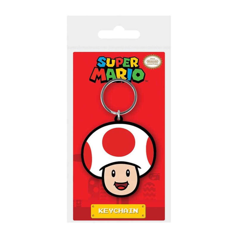 Super Mario porte-clés caoutchouc Toad 6 cm