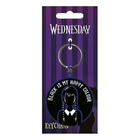 Wednesday porte-clés caoutchouc Happy Colour | 5050293394756