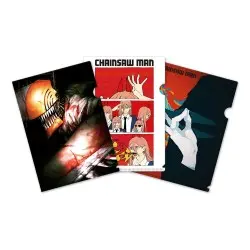 Chainsaw Man set 3 pochettes transparentes  | 7630017533371