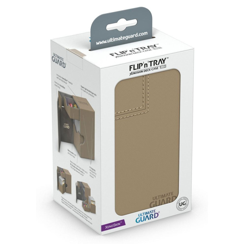 produit : boîte pour cartes Flip n Tray Deck Case 80+ taille standard XenoSkin Sable marque : Ultimate Guard