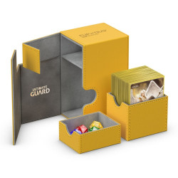 produit : boîte pour cartes Flip n Tray Deck Case 80+ taille standard XenoSkin Ambre marque : Ultimate Guard