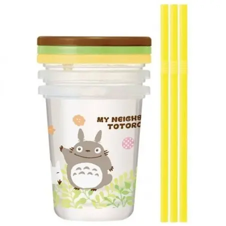 Mon voisin Totoro set 3 gobelets avec pailles coudées | 4973307458507