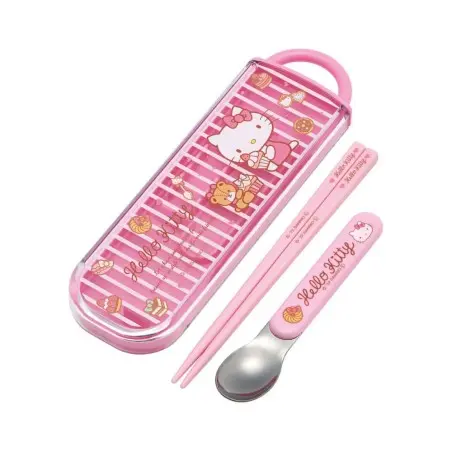 Hello Kitty set baguettes et cuilerre Sweety pink  | 4973307608094