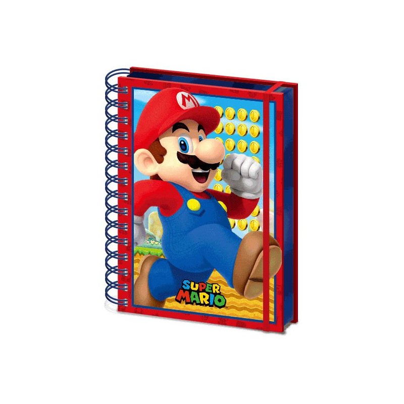 Super Mario cahier à spirale A5 Wiro 3D Mario