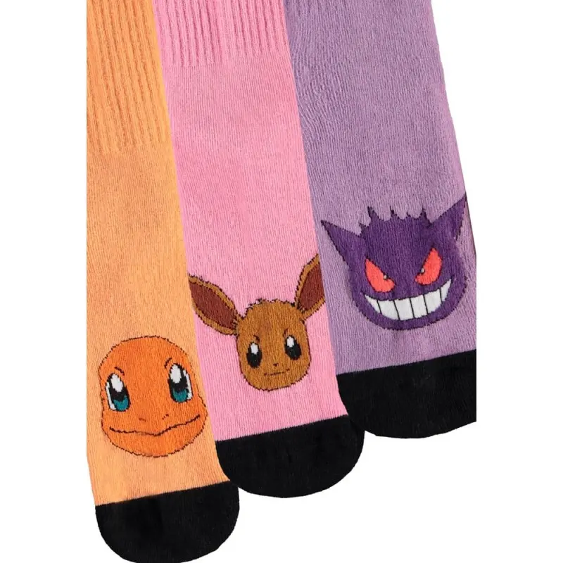 Pokemon pack 3 paires de chaussettes Heads Colormix 35-38 | 8718526171891