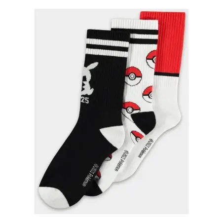 Pokemon pack 3 paires de chaussettes Pikachu Pokeball 39-42 | 8718526132915