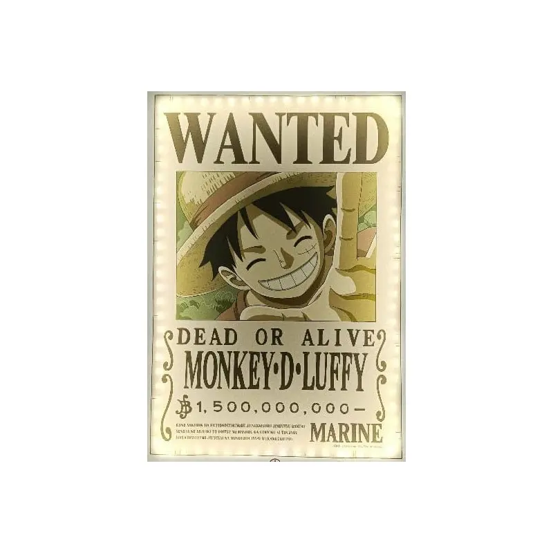 One Piece Lampe murale LED Wanted Luffy 30 cm | 3760158116424