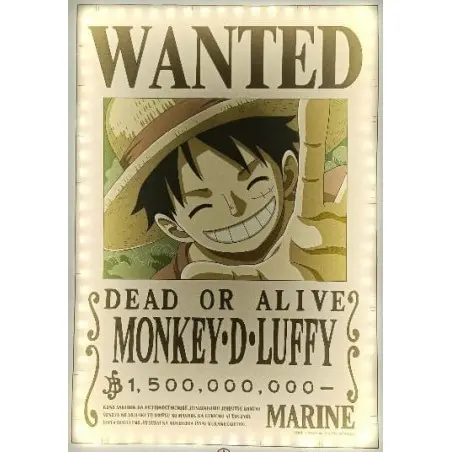 One Piece Lampe murale LED Wanted Luffy 30 cm | 3760158116424