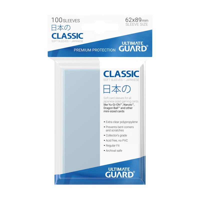 Ultimate Guard 100 pochettes Classic Soft Sleeves format japonais Transparent