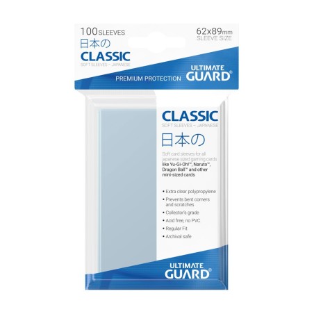 Ultimate Guard 100 pochettes Classic Soft Sleeves format japonais Transparent