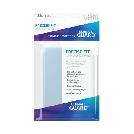 Ultimate Guard 100 pochettes Precise-Fit Sleeves format japonais Transparent