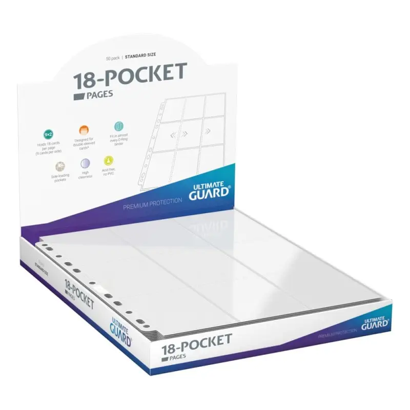 Ultimate Guard 18-Pocket Pages Side-Loading Blanc (50) | 4056133001373