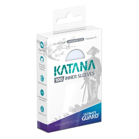Ultimate Guard 100 pochettes Katana Inner Sleeves Japanese Size Transparent 