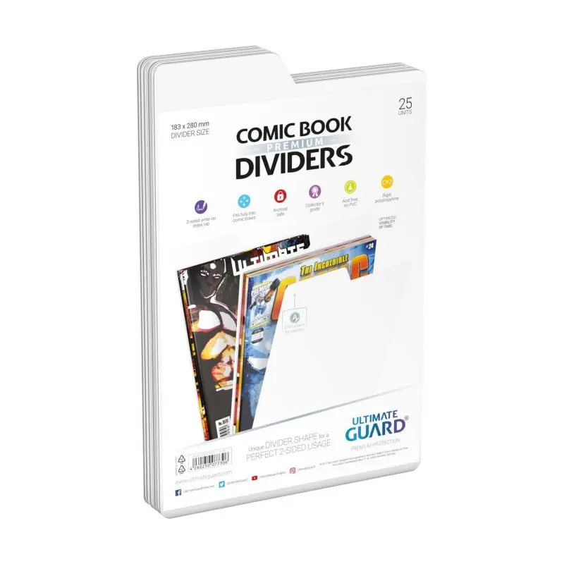 Ultimate Guard 25 intercalaires pour Comics Premium Comic Book Dividers Blanc | 4260250077306