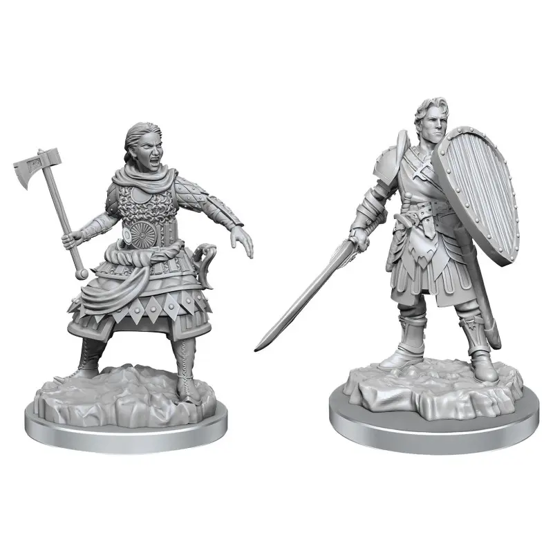 D&D Nolzur's Marvelous Miniatures pack 2 miniatures à peindre Human Fighters | 0634482906392