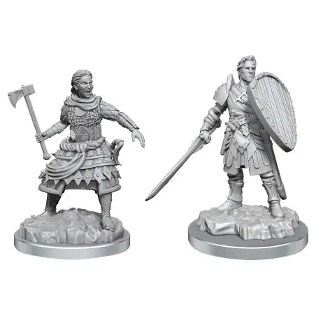 D&D Nolzur's Marvelous Miniatures pack 2 miniatures à peindre Human Fighters | 0634482906392