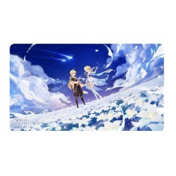 Genshin Impact Twin Stars on Floral Sea Tapis de souris Traveler - Aether & Lumine 70 x 40 cm