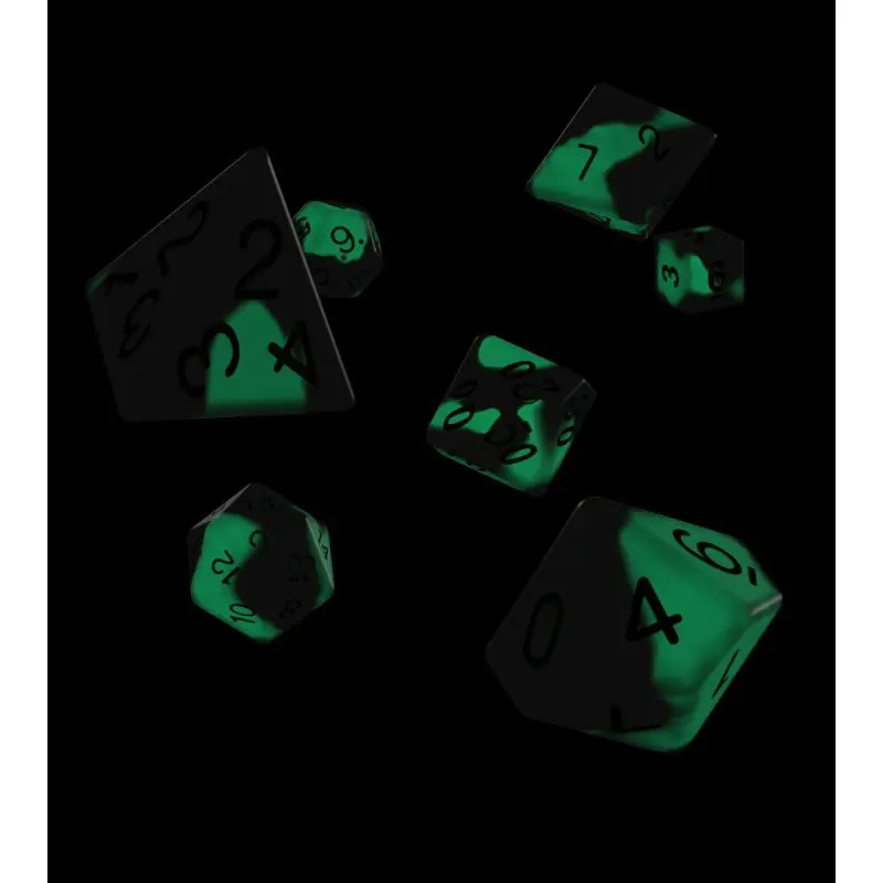 Oakie Doakie Dice dés RPG-Set Glow in the Dark - Biohazard (7) | 4056133701402