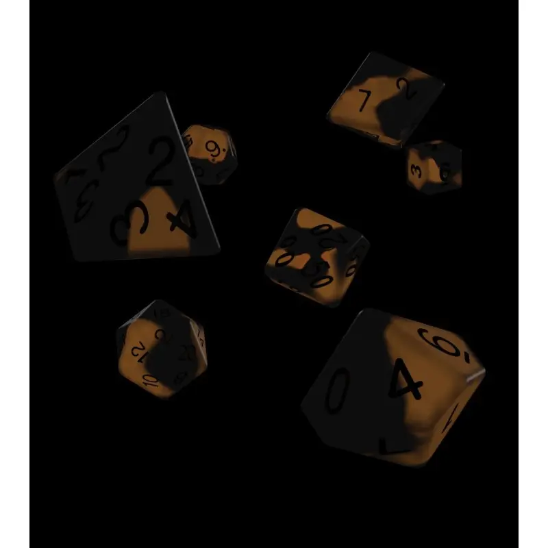 Oakie Doakie Dice dés RPG-Set Glow in the Dark - Lava (7) | 4056133701419