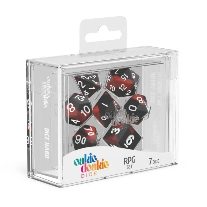 Oakie Doakie Dice dés RPG-Set Glow in the Dark - Lava (7) | 4056133701419