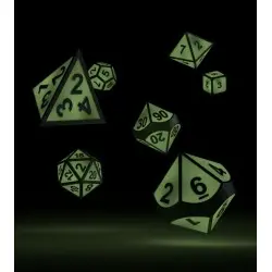 Oakie Doakie Dice dés RPG-Set Metal Glow in the Dark - Druid's Blaze (7) | 4056133701488