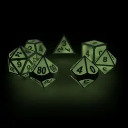 Oakie Doakie Dice dés RPG-Set Metal Glow in the Dark - Druid's Blaze (7) | 4056133701488