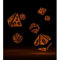 Oakie Doakie Dice dés RPG-Set Metal Glow in the Dark - Golden Princess (7) | 4056133701495