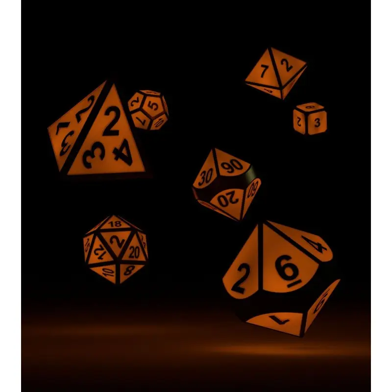 Oakie Doakie Dice dés RPG-Set Metal Glow in the Dark - Golden Princess (7) | 4056133701495